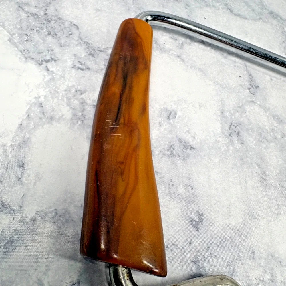 Vtg Retro MCM Bakelite Handle Frozen Food Poultry Meat Bone Kitchen Saw Knife